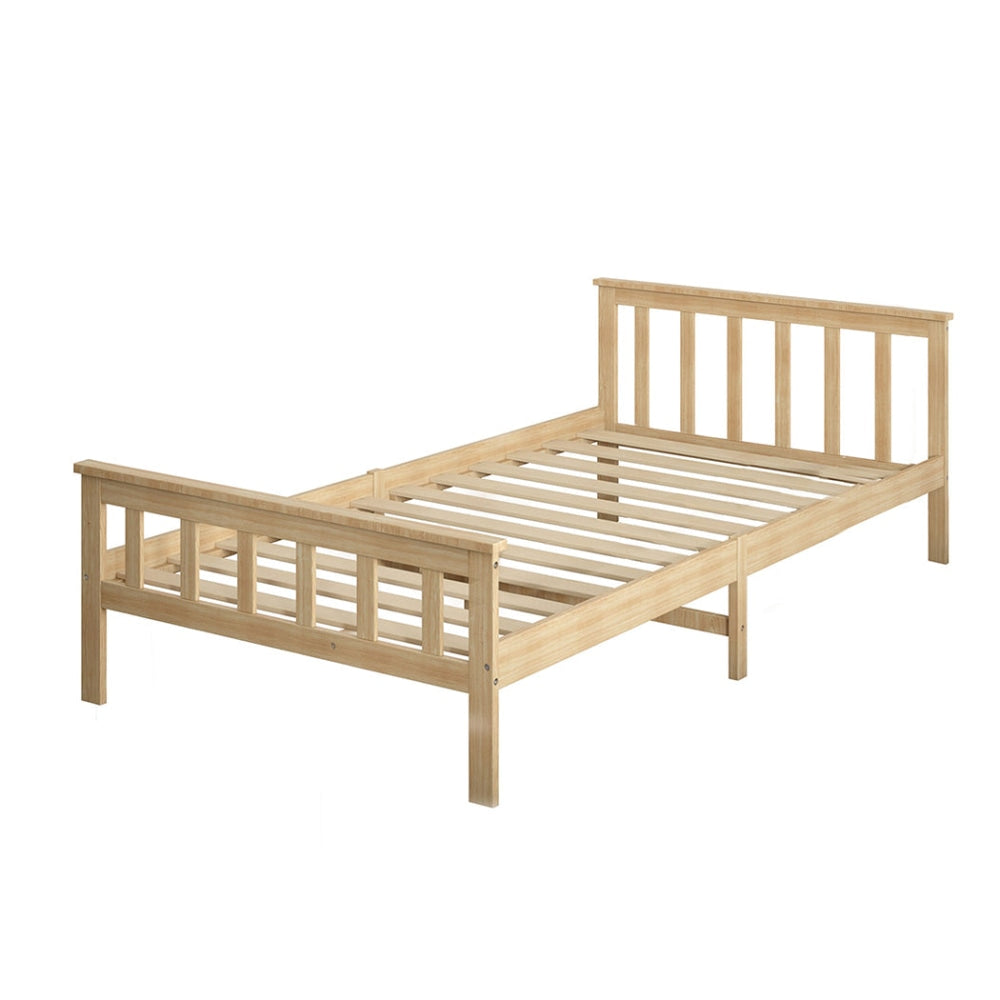 Levede Wooden Bed Frame King Single Size Mattress Base Solid Pine Wood Natural Fast shipping On sale