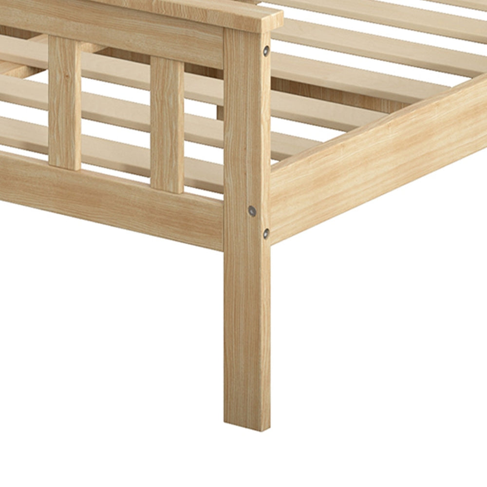 Levede Wooden Bed Frame King Single Size Mattress Base Solid Pine Wood Natural Fast shipping On sale