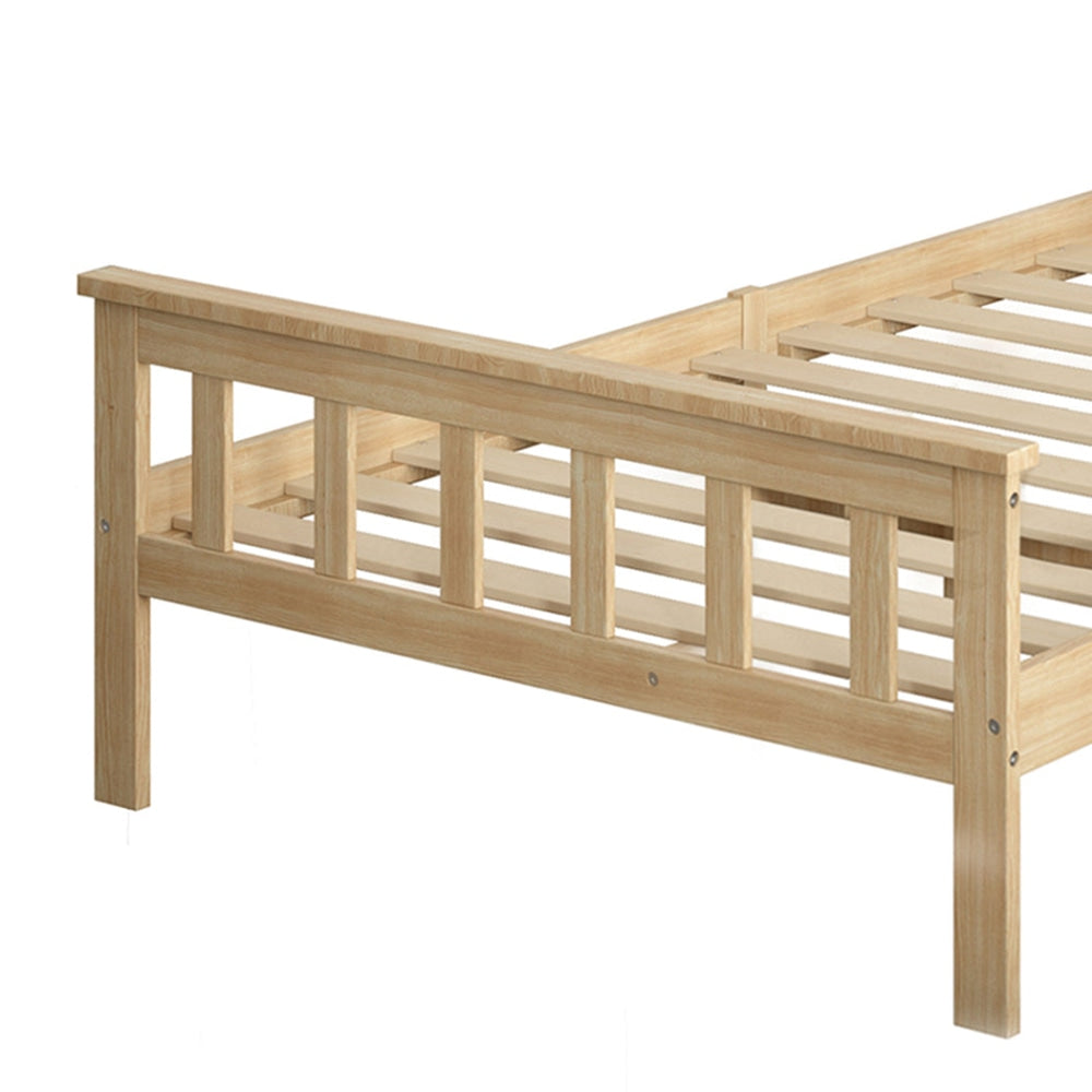 Levede Wooden Bed Frame King Single Size Mattress Base Solid Pine Wood Natural Fast shipping On sale