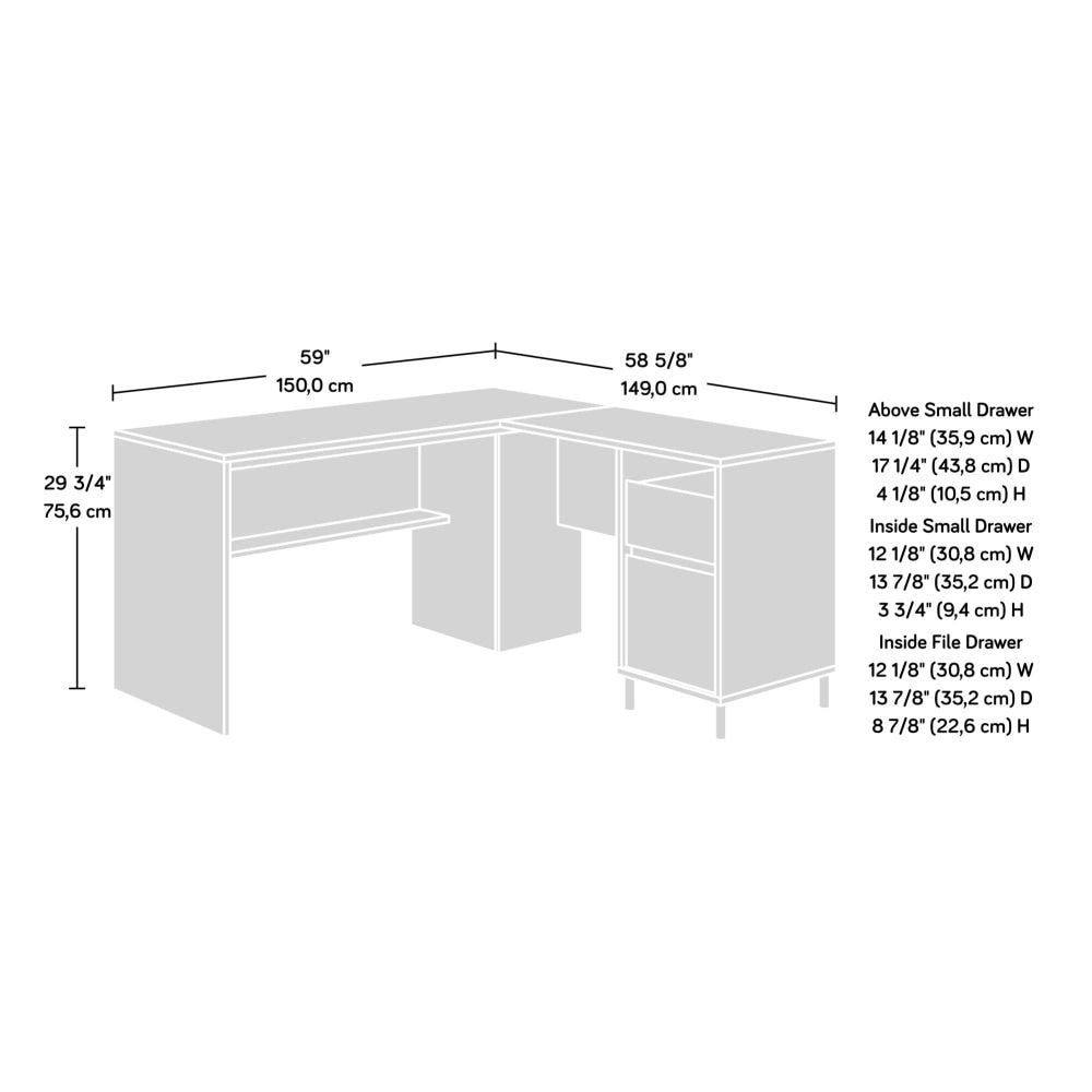 Levi Industrial L-Shape Computer Working Home Office Desk Raven Oak Fast shipping On sale