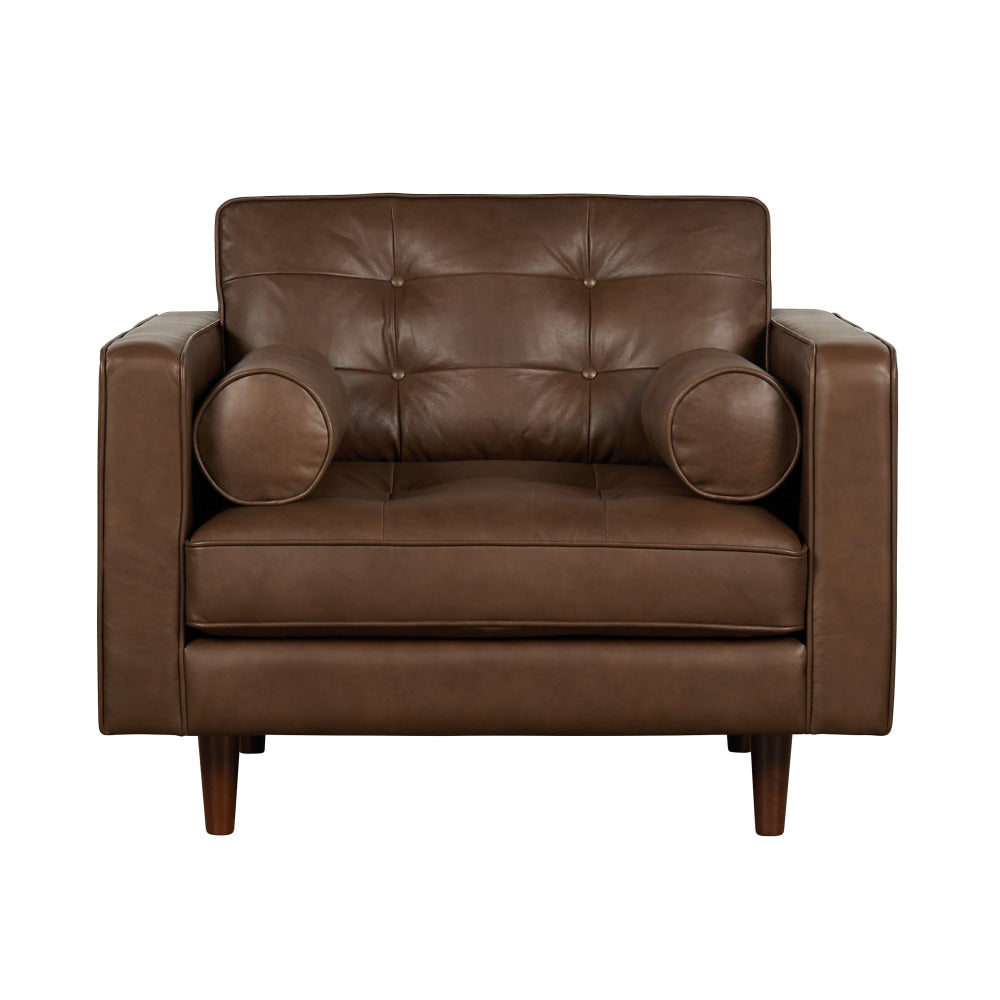 Lexington Leather 1-Seater Sofa Lounge Relaxing Accent Chair Armchair Tan 1 seater / Fast shipping On sale