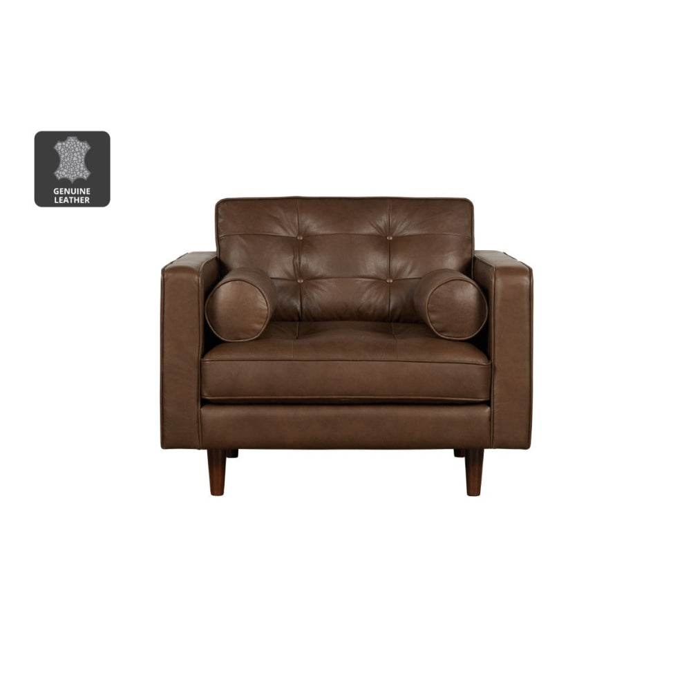 Lexington Leather 1-Seater Sofa Lounge Relaxing Accent Chair Armchair Tan 1 seater / Fast shipping On sale