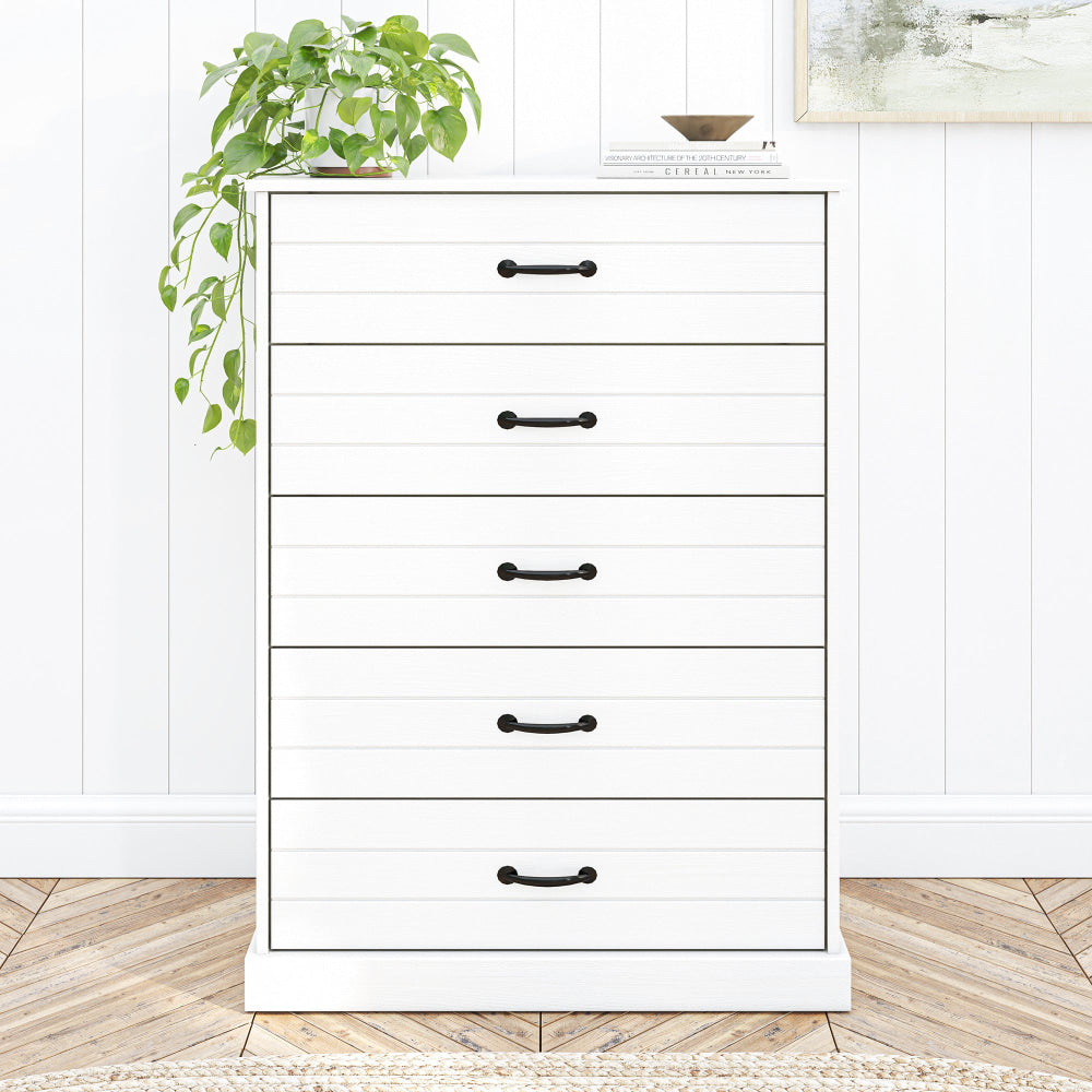 Liberty Modern Wooden Chest Of 5-Drawers Tallboy Storage Cabinet - White Drawers Fast shipping On sale