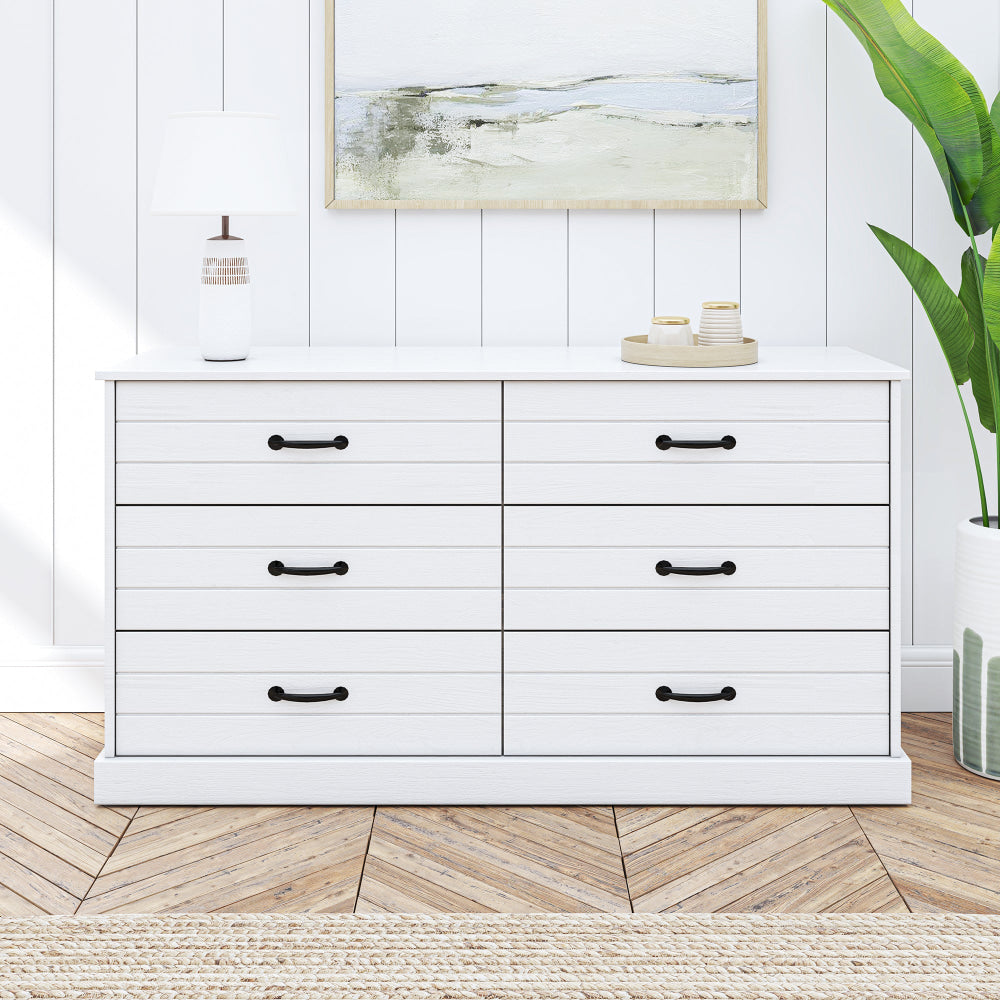 Liberty Modern Wooden Chest Of 6-sDrawers Dresser Storage Cabinet - White Drawers Fast shipping On sale