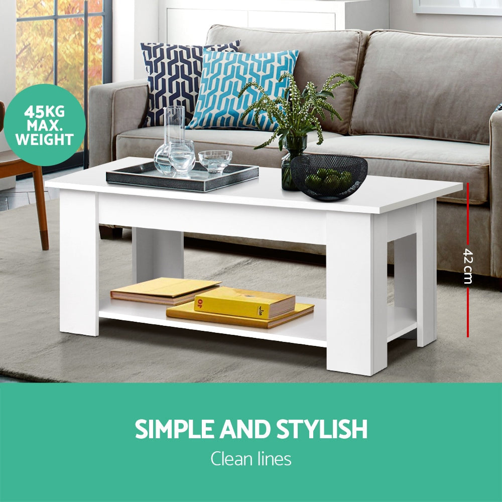 Lift Up Top Mechanical Coffee Table - White Fast shipping On sale