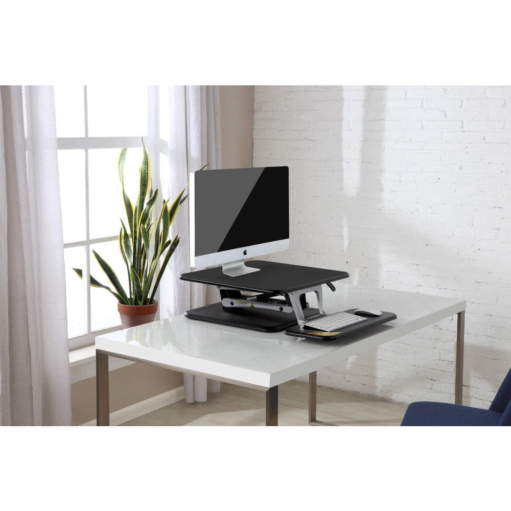 Lite Height Adjustable Sit Stand Computer office Desk Riser Small Black Office Fast shipping On sale