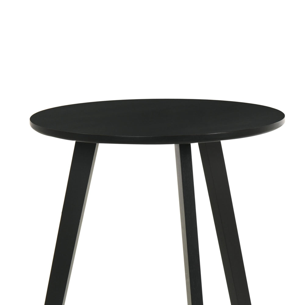 Liza Modern Wooden Round Side End Lamp Table - Black Fast shipping On sale