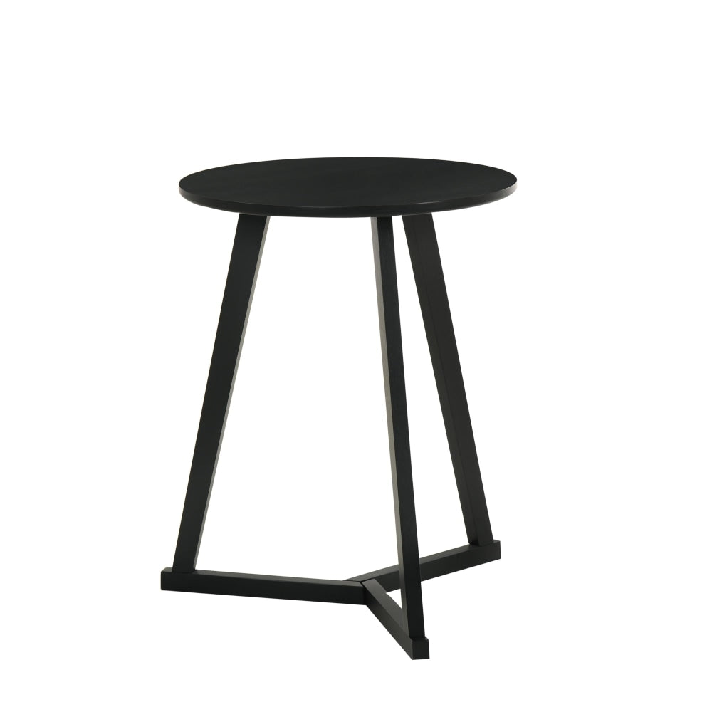 Liza Modern Wooden Round Side End Lamp Table - Black Fast shipping On sale