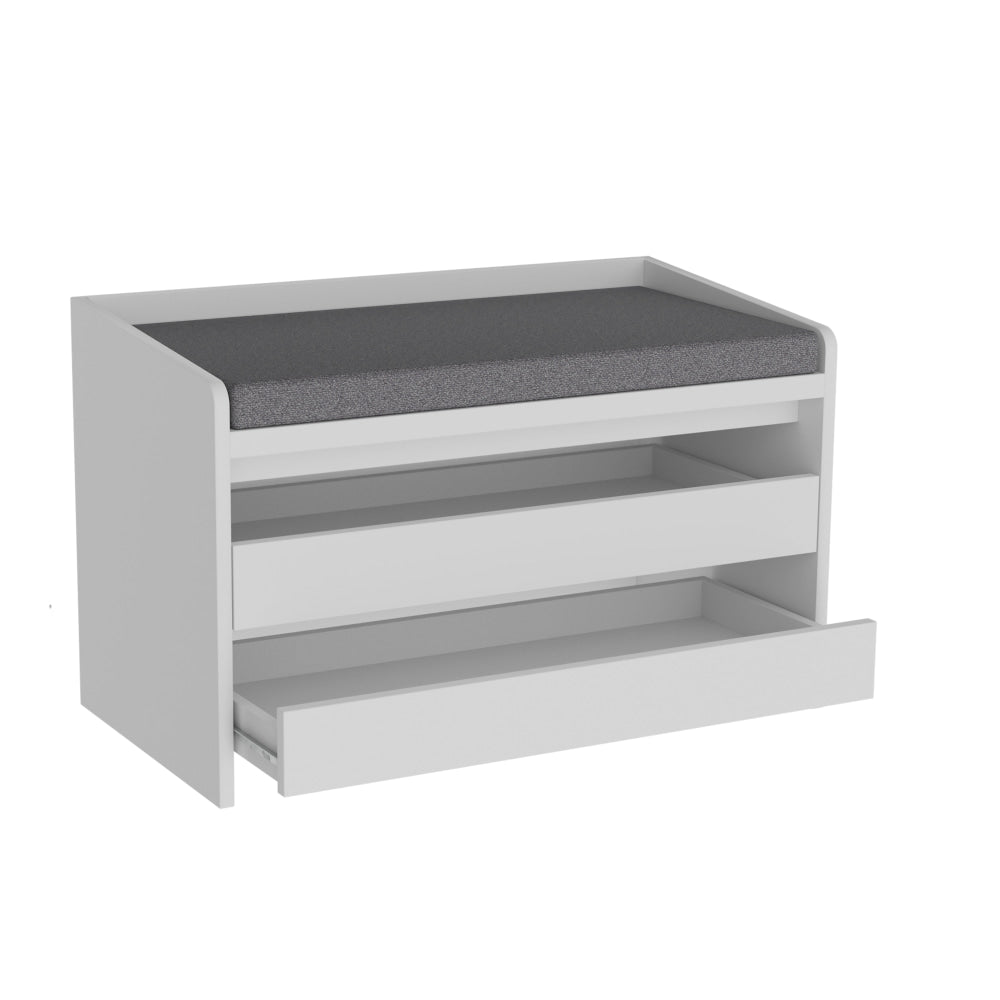 Lonia Shoe Rack Cabinet Storage Bench 2-Drawers White/Grey Fast shipping On sale