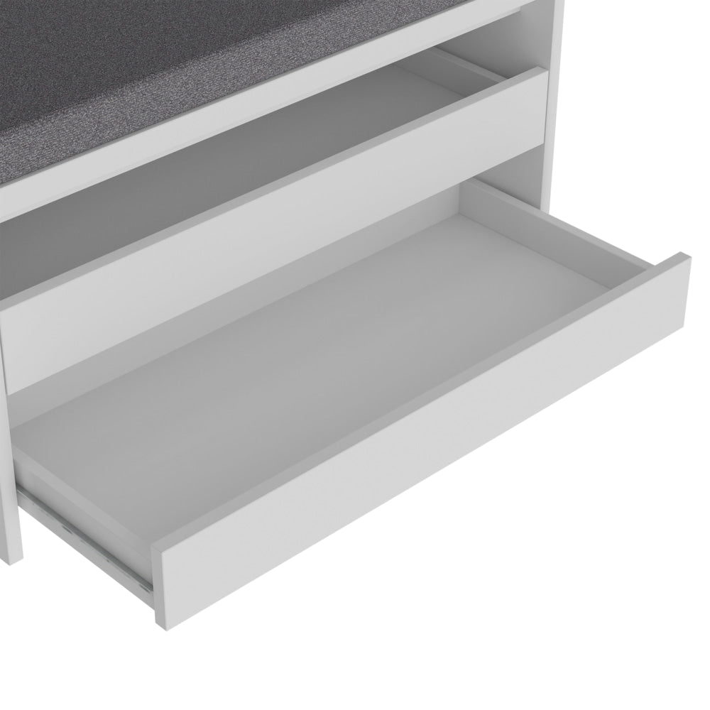 Lonia Shoe Rack Cabinet Storage Bench 2-Drawers White/Grey Fast shipping On sale