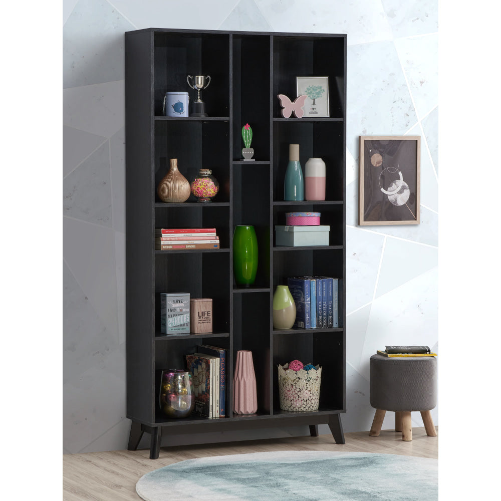 Lori 5-Tier Tall Open Multi Shelves Bookcase Display Cabinet Black Fast shipping On sale