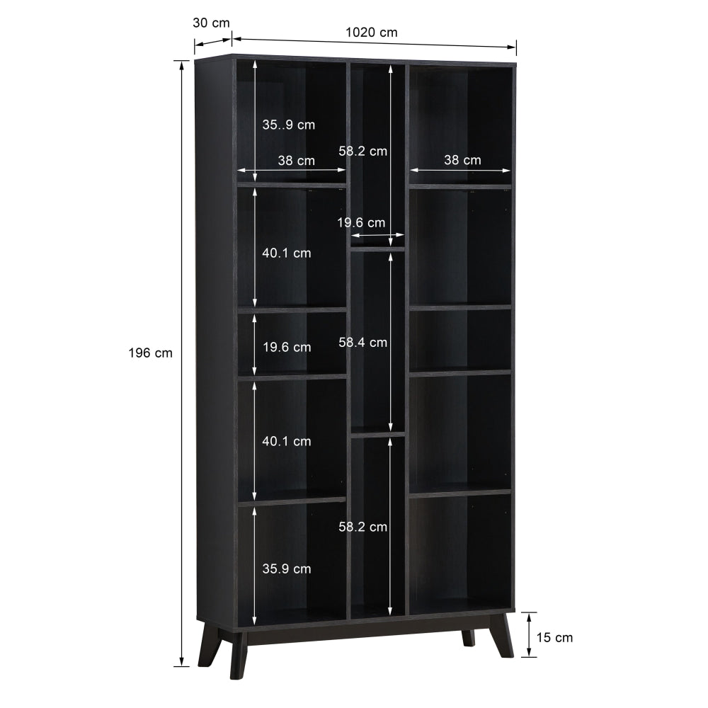 Lori 5-Tier Tall Open Multi Shelves Bookcase Display Cabinet Black Fast shipping On sale