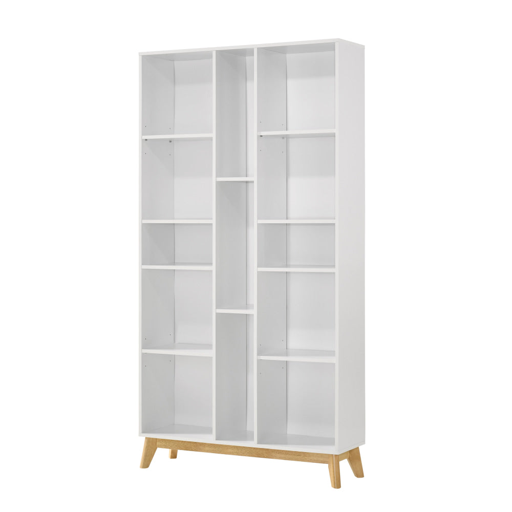 Lori 5-Tier Tall Open Multi Shelves Bookcase Display Cabinet White/Oak Fast shipping On sale