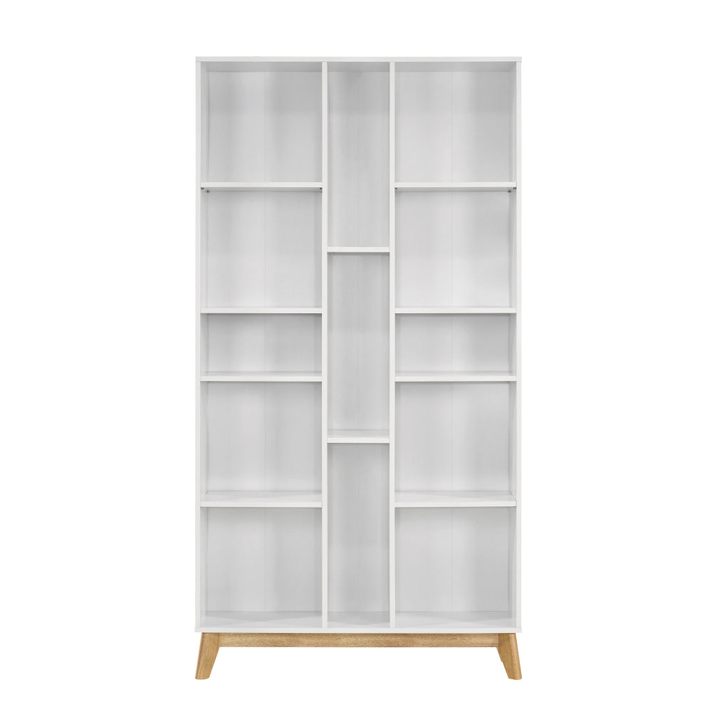 Lori 5-Tier Tall Open Multi Shelves Bookcase Display Cabinet White/Oak Fast shipping On sale