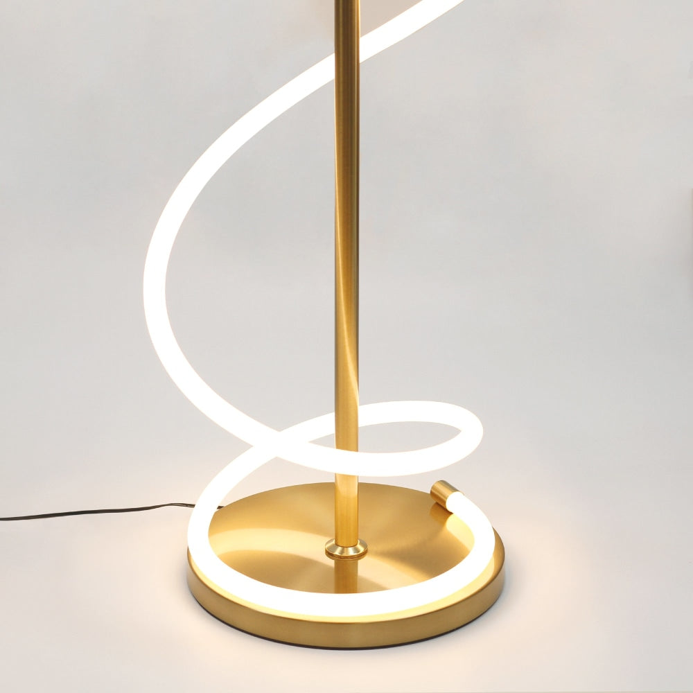 Lorraine Metal Wizard Modern Elegant LED Spiral Light Floor Lamp - Gold Fast shipping On sale