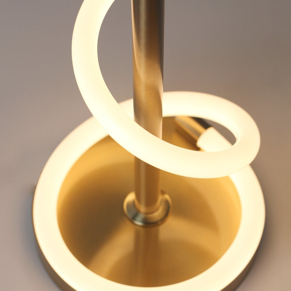 Lorraine Metal Wizard Modern Elegant LED Spiral Light Table Lamp - Gold Fast shipping On sale