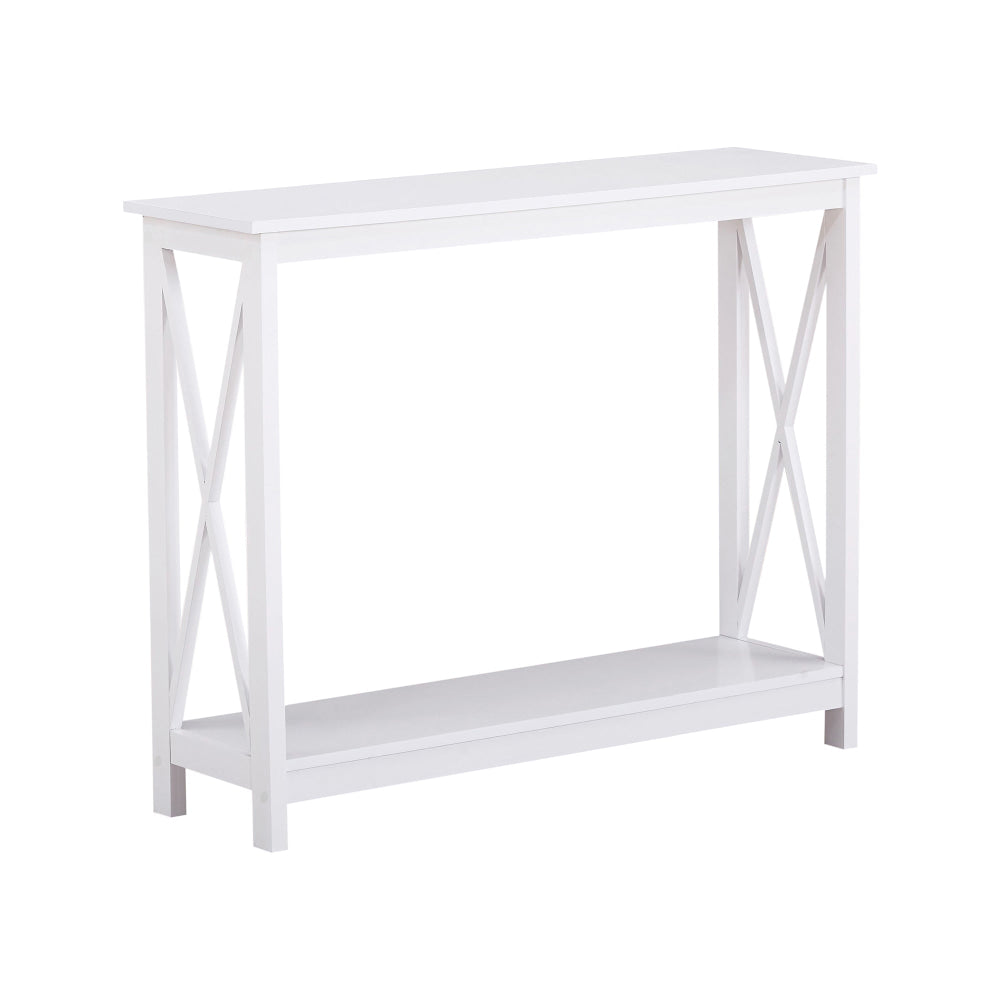 Lortelle Wooden Hallway Console Hall Table W/ 2-Shelf White Fast shipping On sale