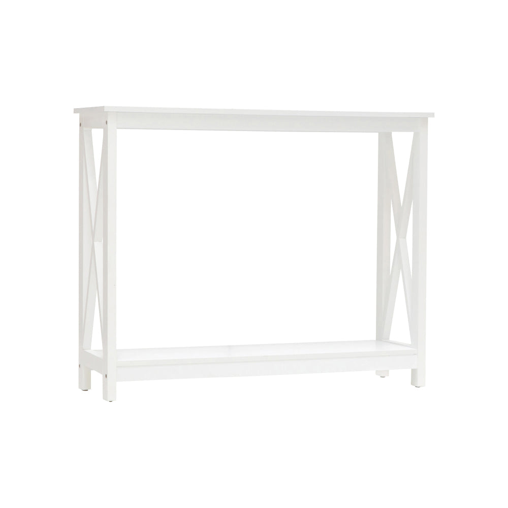 Lortelle Wooden Hallway Console Hall Table W/ 2-Shelf White Fast shipping On sale