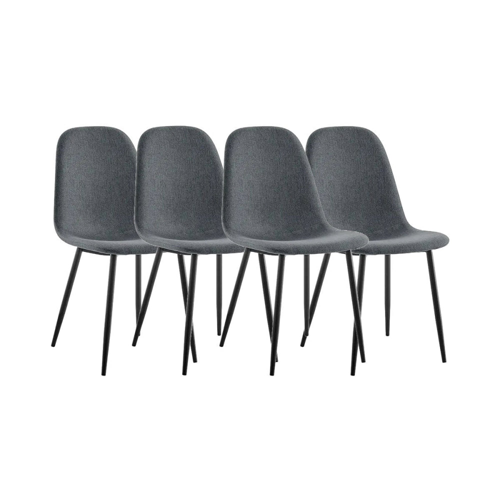 Lucas Set of 4 Fabric Kitchen Dining Side Chairs Charcoal Chair Fast shipping On sale