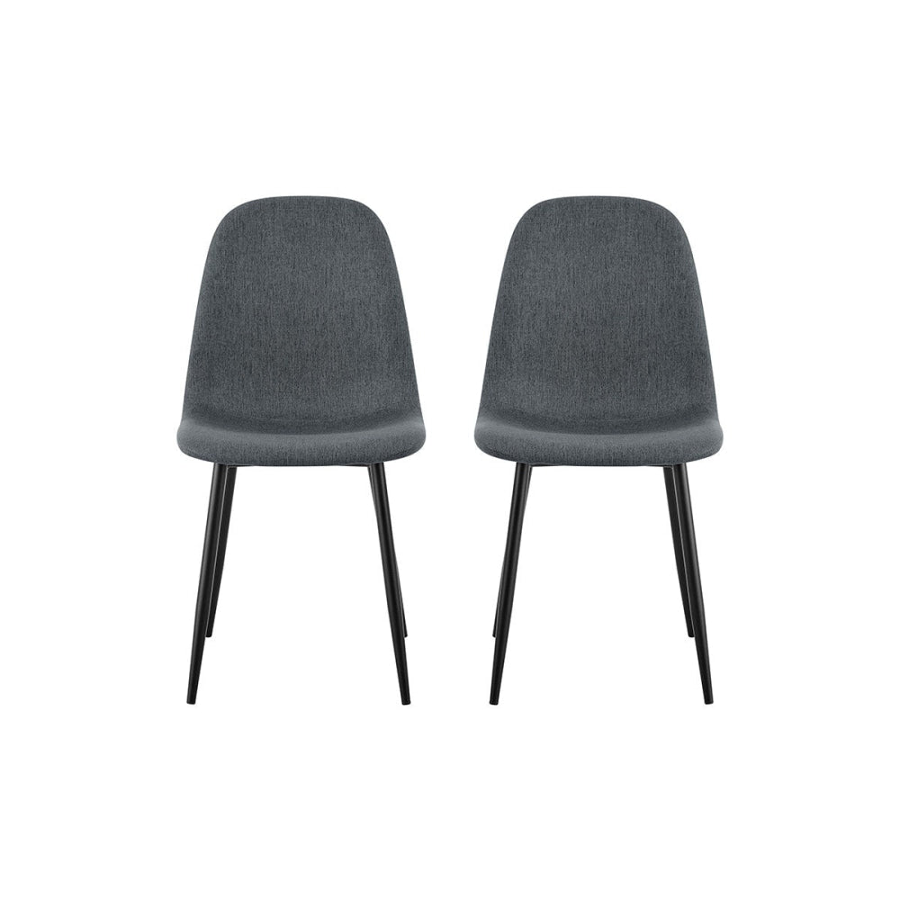 Lucas Set of 4 Fabric Kitchen Dining Side Chairs Charcoal Chair Fast shipping On sale