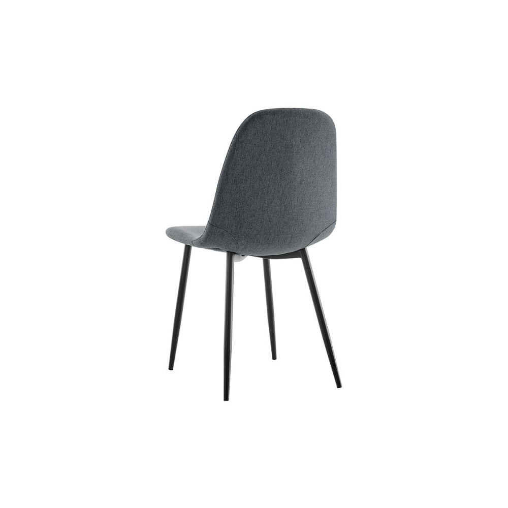 Lucas Set of 4 Fabric Kitchen Dining Side Chairs Charcoal Chair Fast shipping On sale