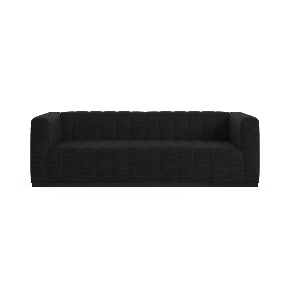 Lulu 3-Seater Lounge Sofa Stone Black Sofas Fast shipping On sale