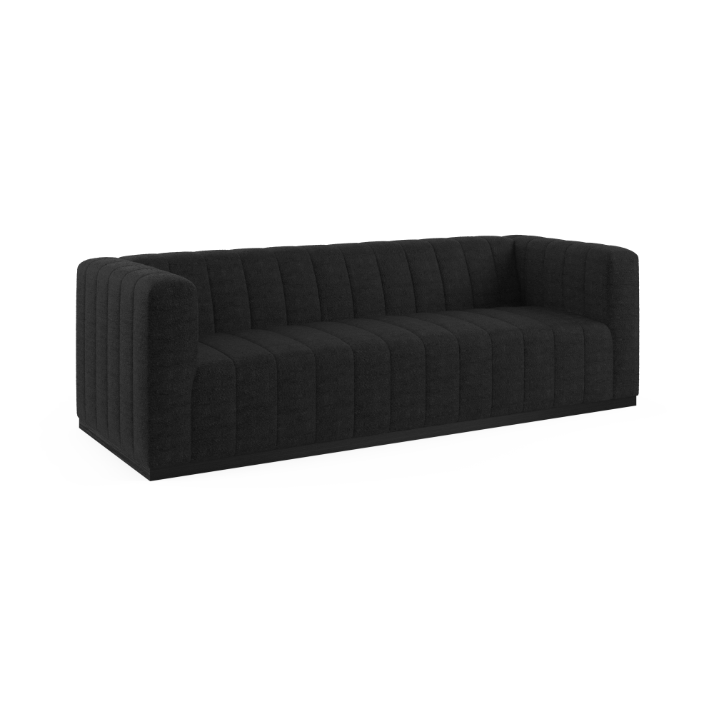 Lulu 3-Seater Lounge Sofa Stone Black Sofas Fast shipping On sale