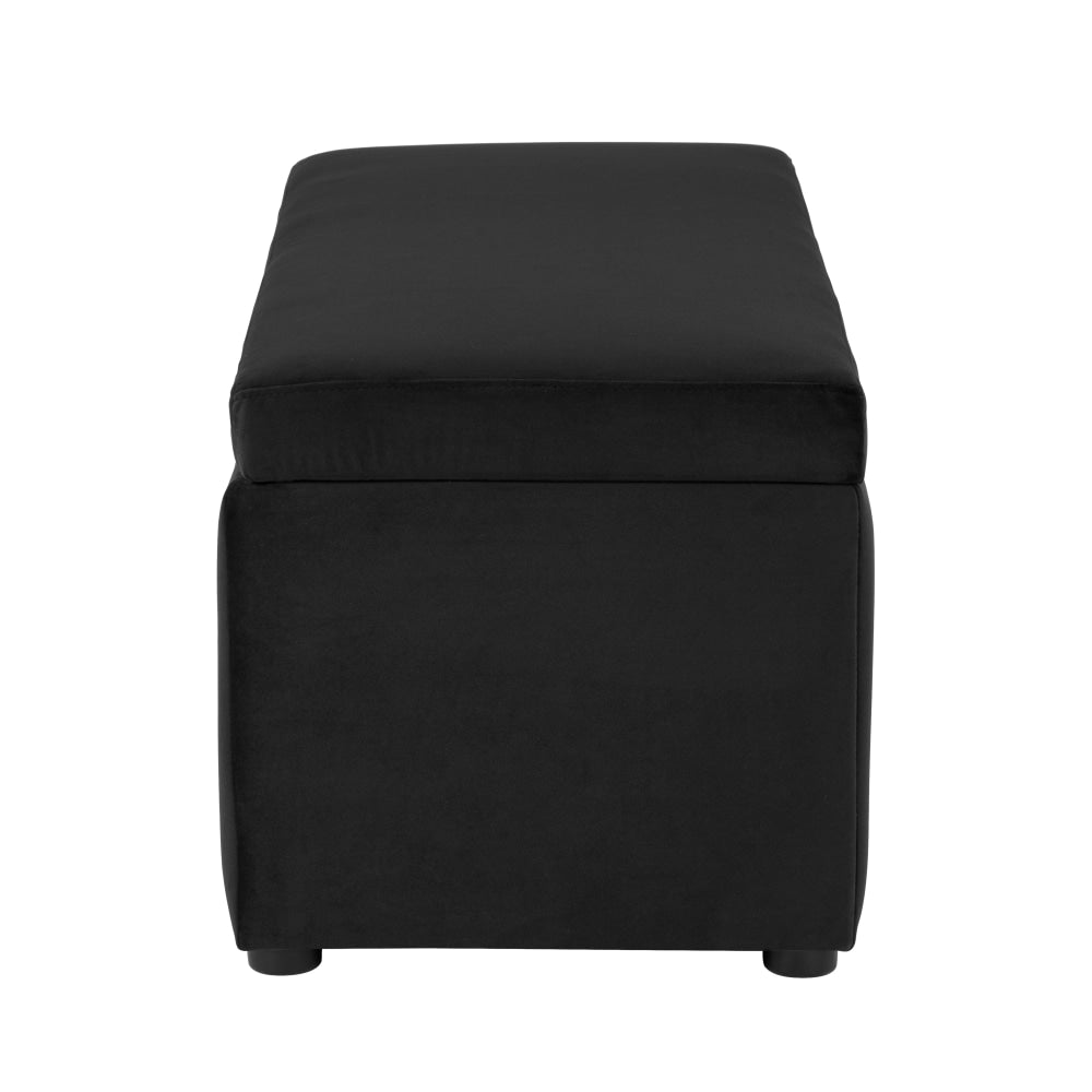 Lumine Velvet Fabric Sofa Bench Storage Ottoman Foot Rest Stool Black Fast shipping On sale