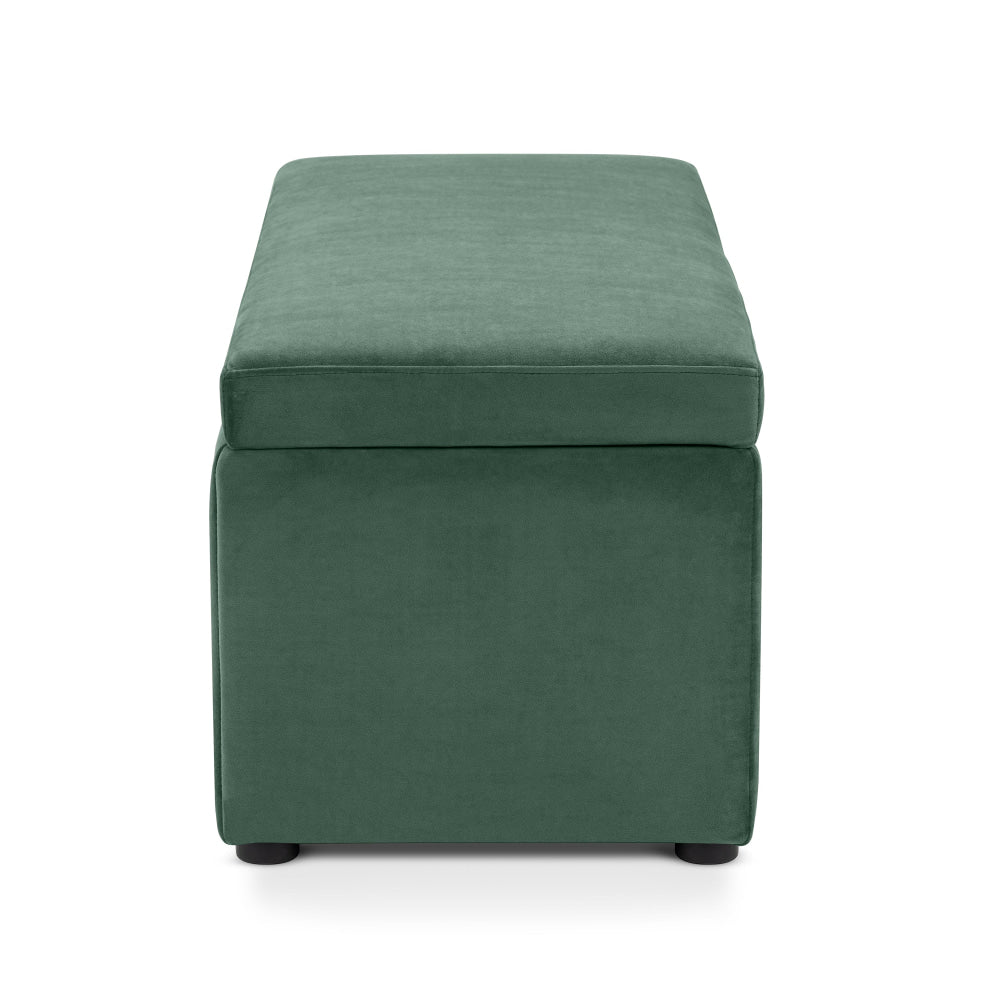 Lumine Velvet Fabric Sofa Bench Storage Ottoman Foot Rest Stool Dark Green Fast shipping On sale