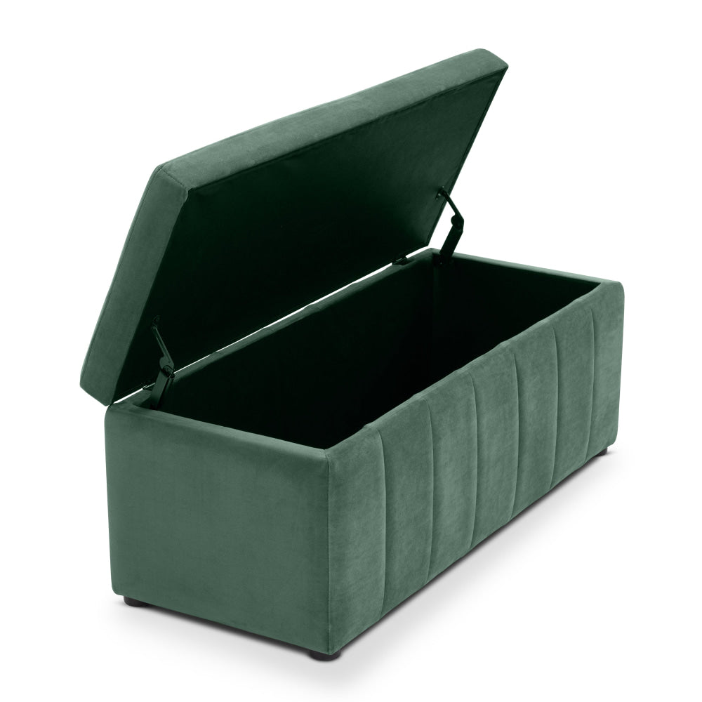 Lumine Velvet Fabric Sofa Bench Storage Ottoman Foot Rest Stool Dark Green Fast shipping On sale