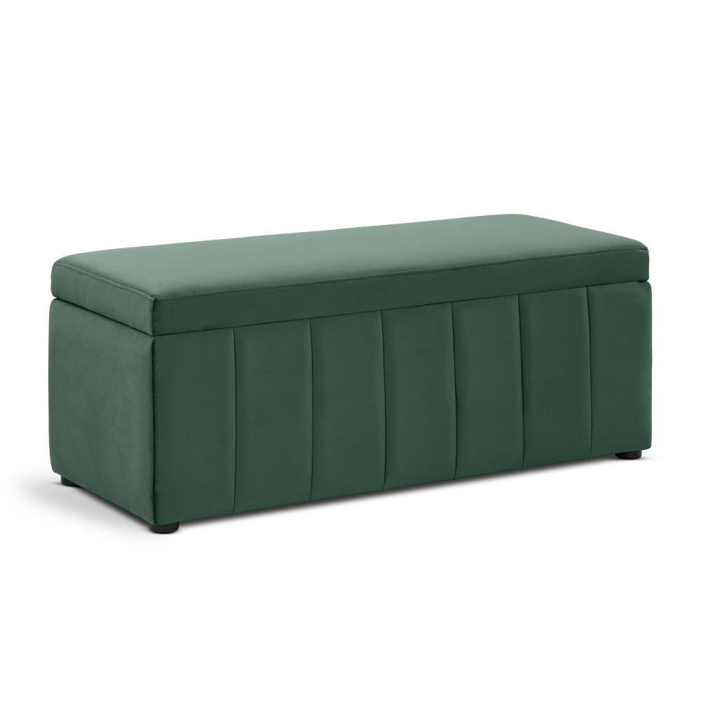 Lumine Velvet Fabric Sofa Bench Storage Ottoman Foot Rest Stool Dark Green Fast shipping On sale