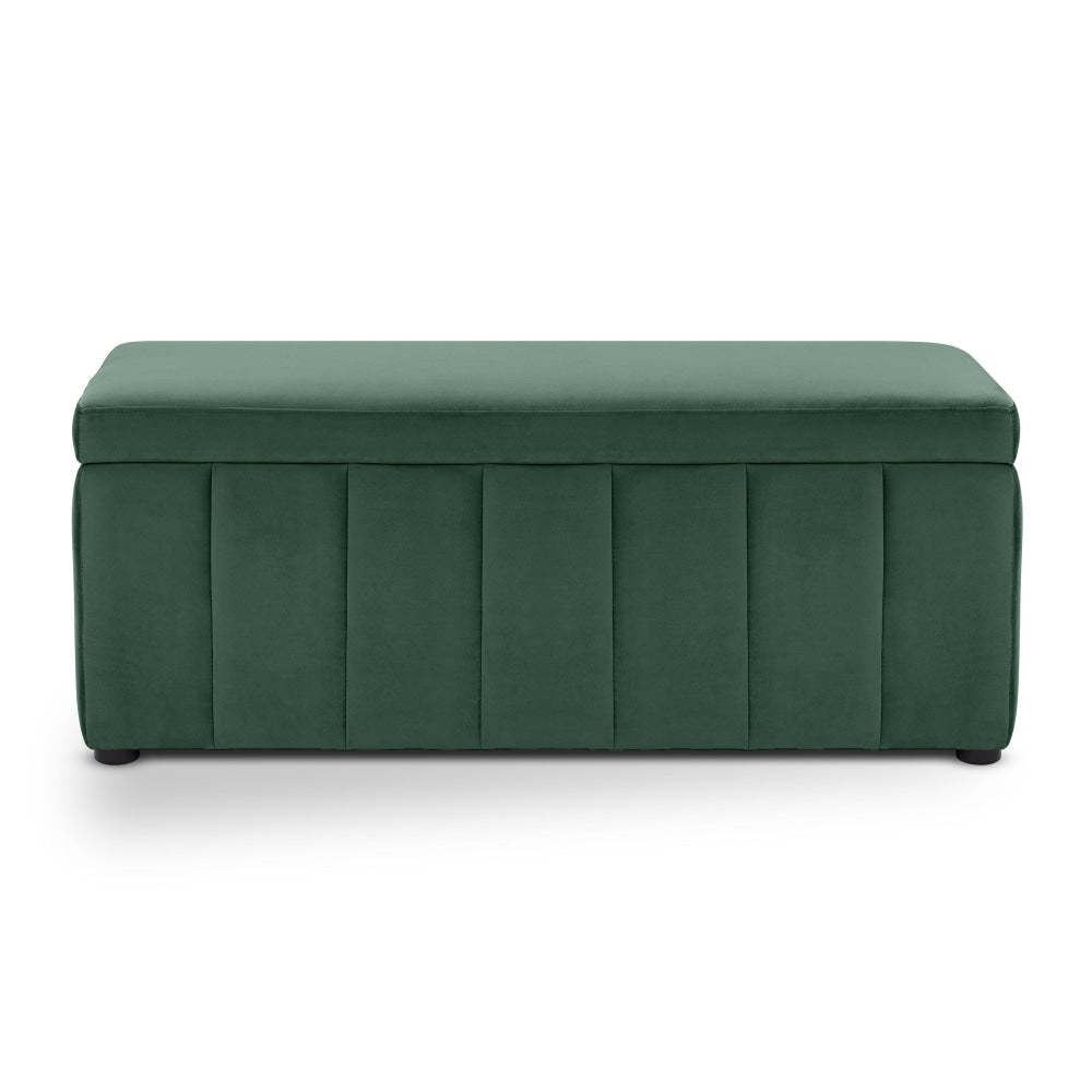 Lumine Velvet Fabric Sofa Bench Storage Ottoman Foot Rest Stool Dark Green Fast shipping On sale