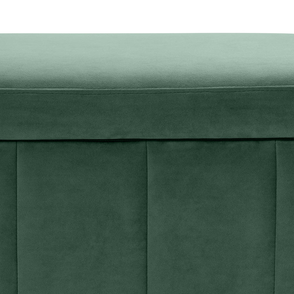 Lumine Velvet Fabric Sofa Bench Storage Ottoman Foot Rest Stool Dark Green Fast shipping On sale