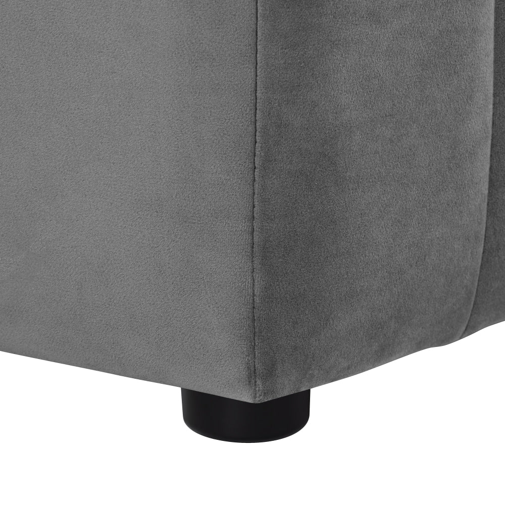 Lumine Velvet Fabric Sofa Bench Storage Ottoman Foot Rest Stool Light Grey Fast shipping On sale