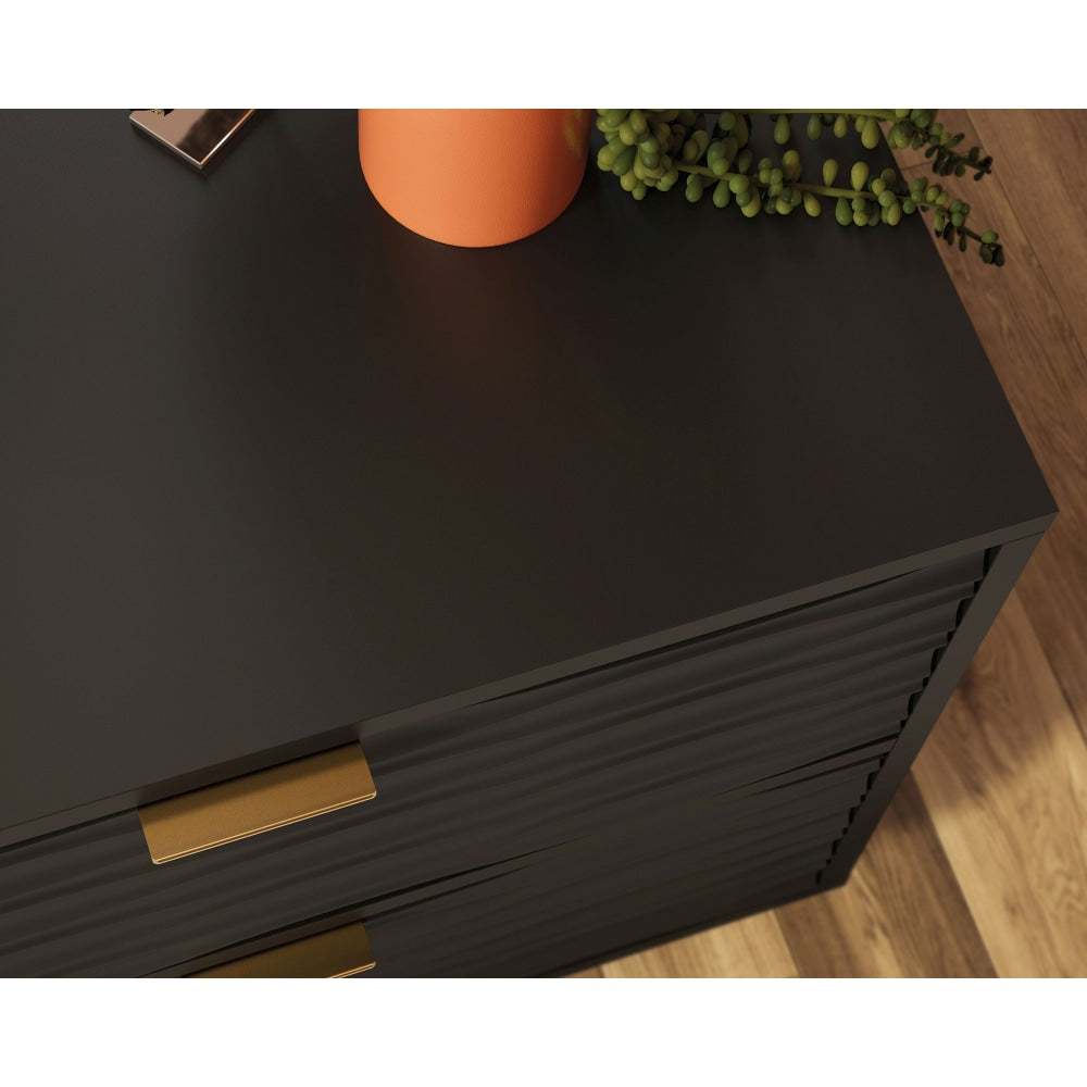 Luther Modern Classic Wooden End Lamp Side Table 2-Drawers Black Fast shipping On sale