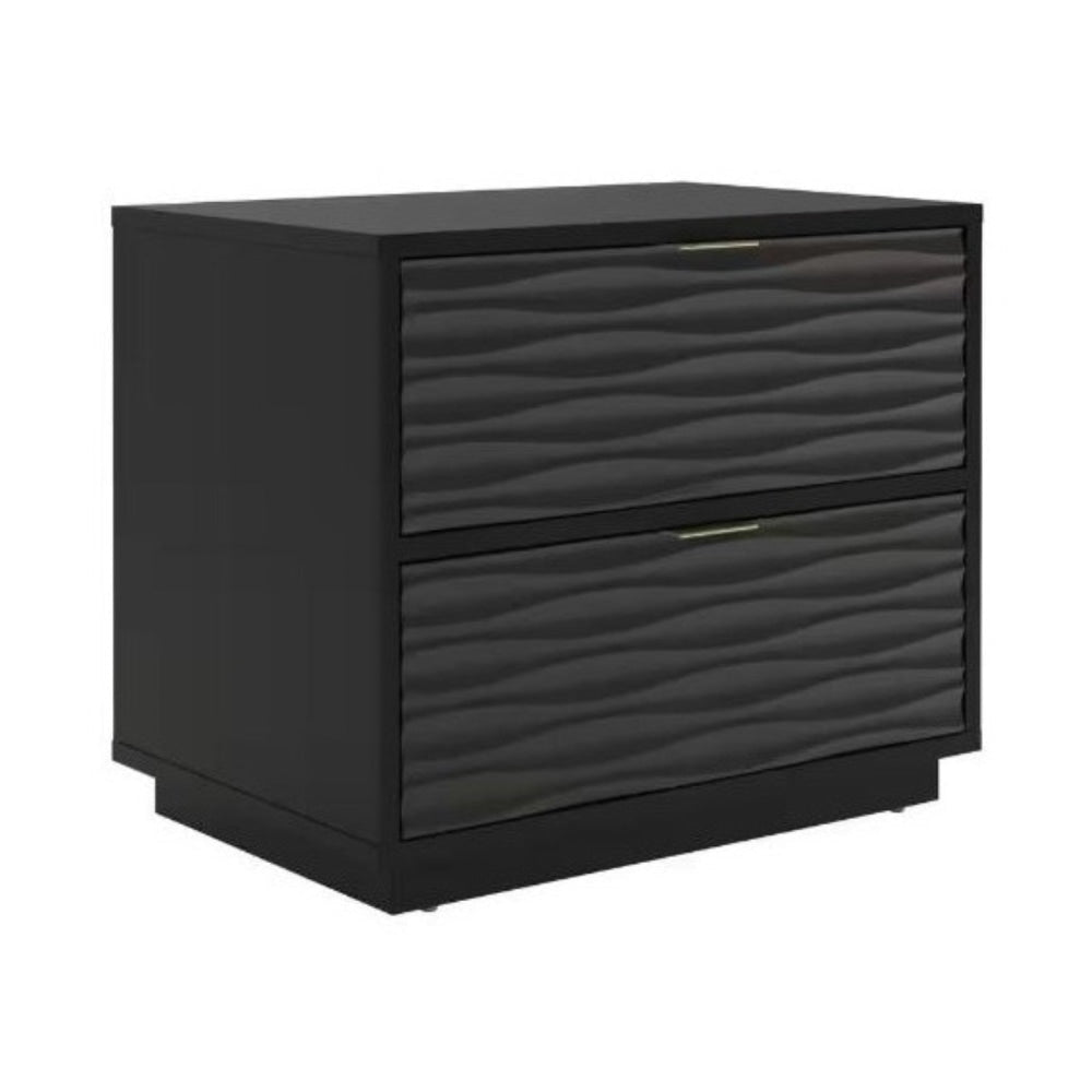 Luther Modern Classic Wooden End Lamp Side Table 2 - Drawers Black Fast shipping On sale