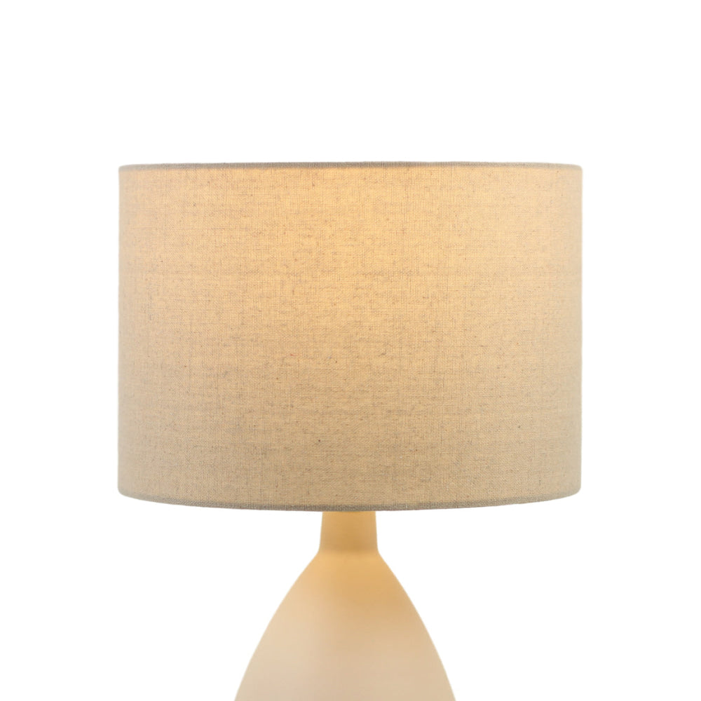 Luz Modern Metal Base Table Desk Light Lamp Fabric Shade Cream Fast shipping On sale