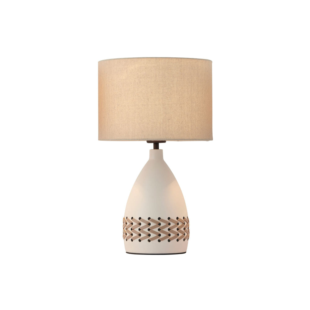 Luz Modern Metal Base Table Desk Light Lamp Fabric Shade Cream Fast shipping On sale