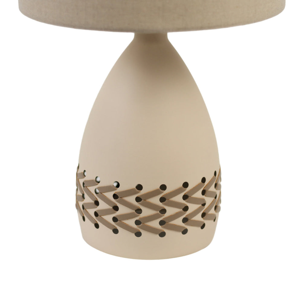 Luz Modern Metal Base Table Desk Light Lamp Fabric Shade Cream Fast shipping On sale