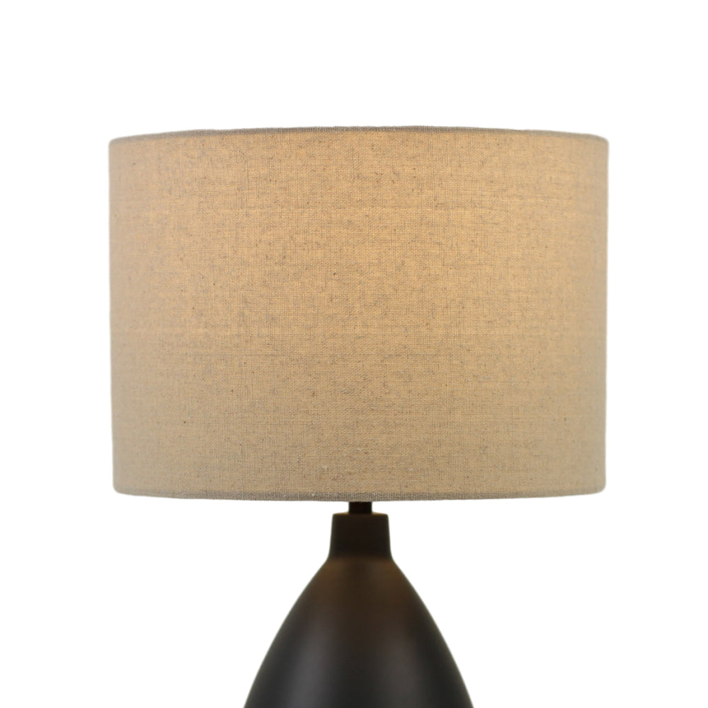 Luz Modern Metal Base Table Desk Light Lamp Fabric Shade Grey Fast shipping On sale