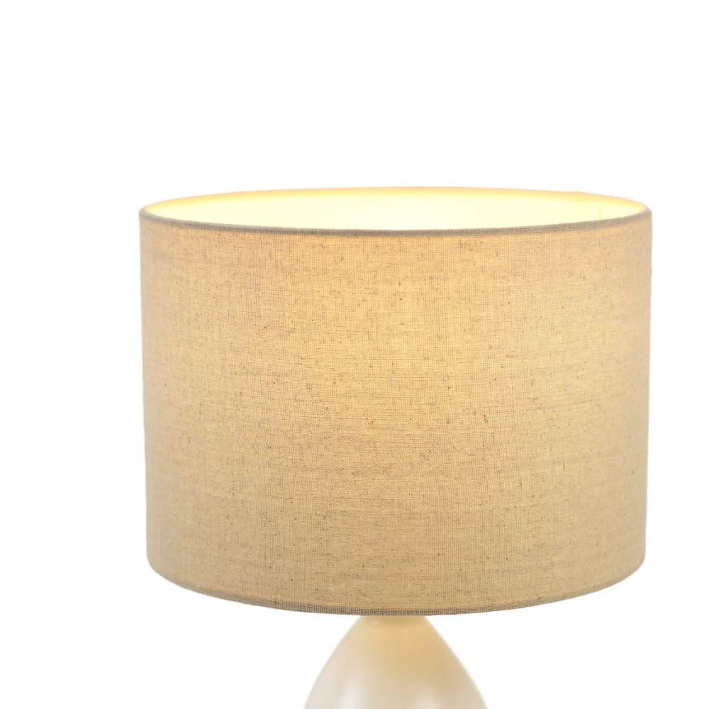 Luz Modern Metal Base Table Desk Light Lamp Fabric Shade White Fast shipping On sale