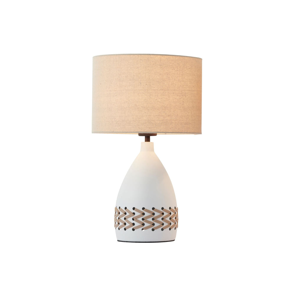 Luz Modern Metal Base Table Desk Light Lamp Fabric Shade White Fast shipping On sale