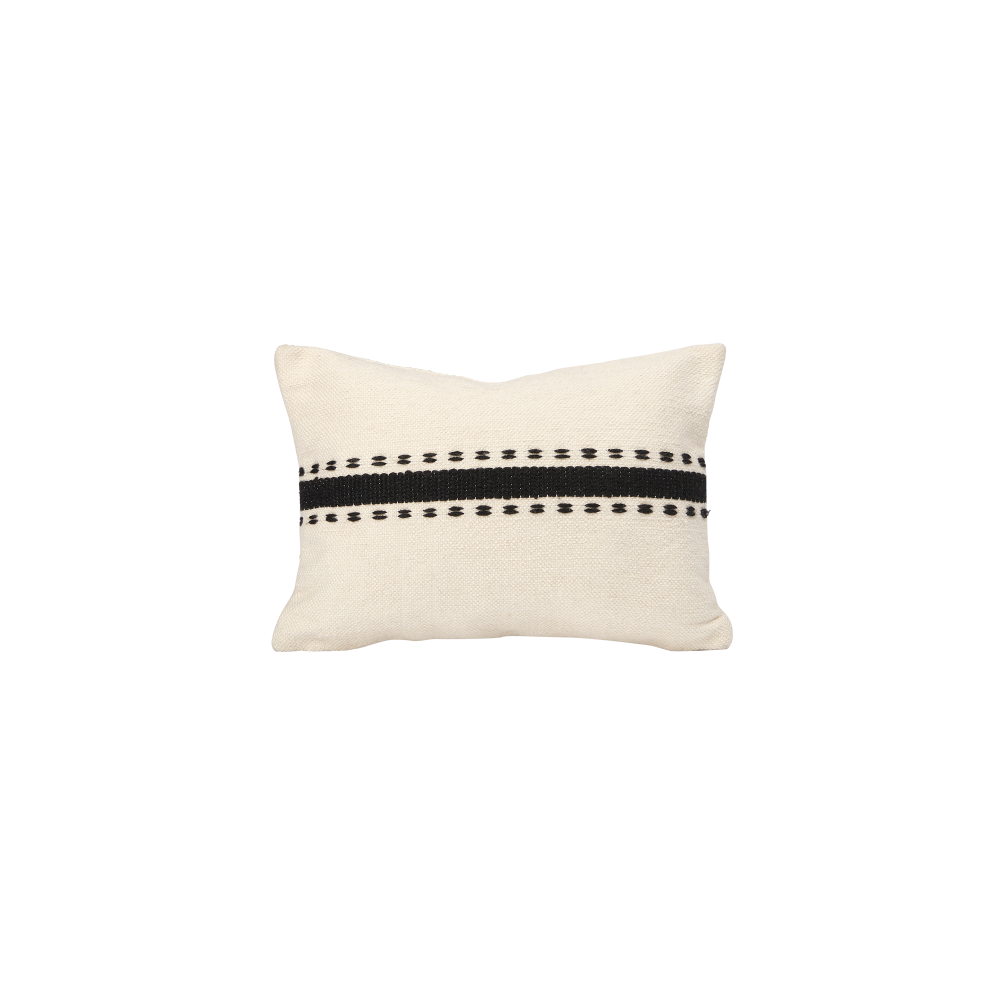 Madre Indoor / Outdoor Decorative Cushion Pillow Black and Cream Fast shipping On sale