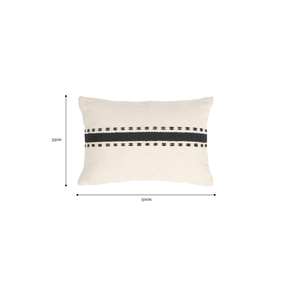 Madre Indoor / Outdoor Decorative Cushion Pillow Black and Cream Fast shipping On sale