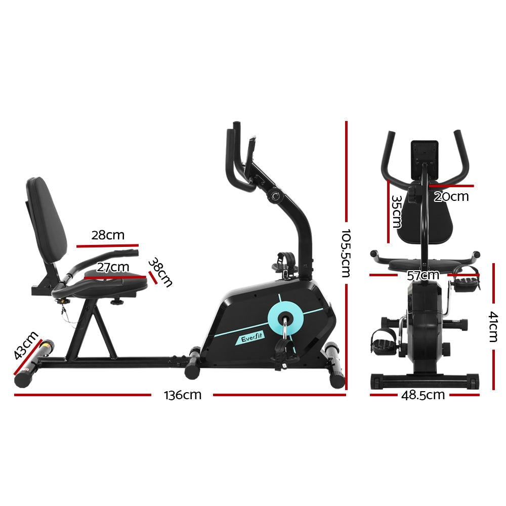 Magnetic Recumbent Exercise Bike Fitness Cycle Trainer Gym Equipment Sports & Fast shipping On sale