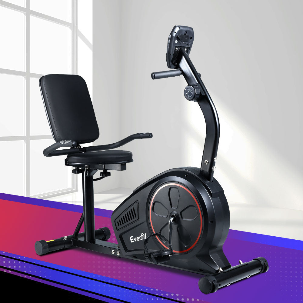 Magnetic Recumbent Exercise Bike Fitness Trainer Home Gym Equipment Black Sports & Fast shipping On sale