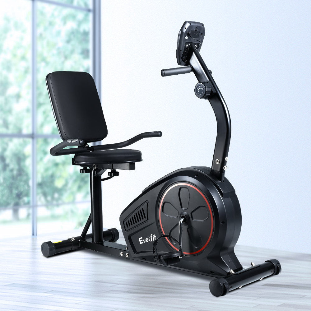 Magnetic Recumbent Exercise Bike Fitness Trainer Home Gym Equipment Black Sports & Fast shipping On sale