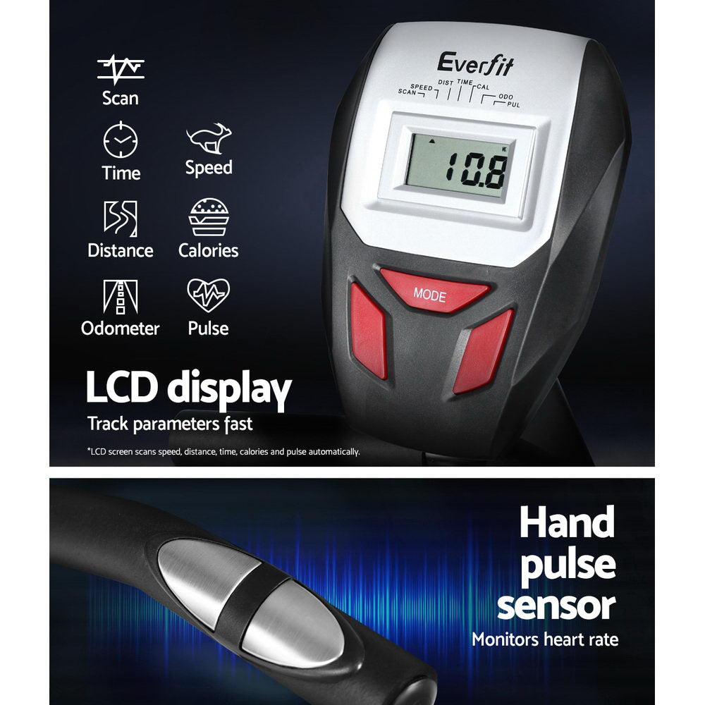 Magnetic Recumbent Exercise Bike Fitness Trainer Home Gym Equipment Black Sports & Fast shipping On sale