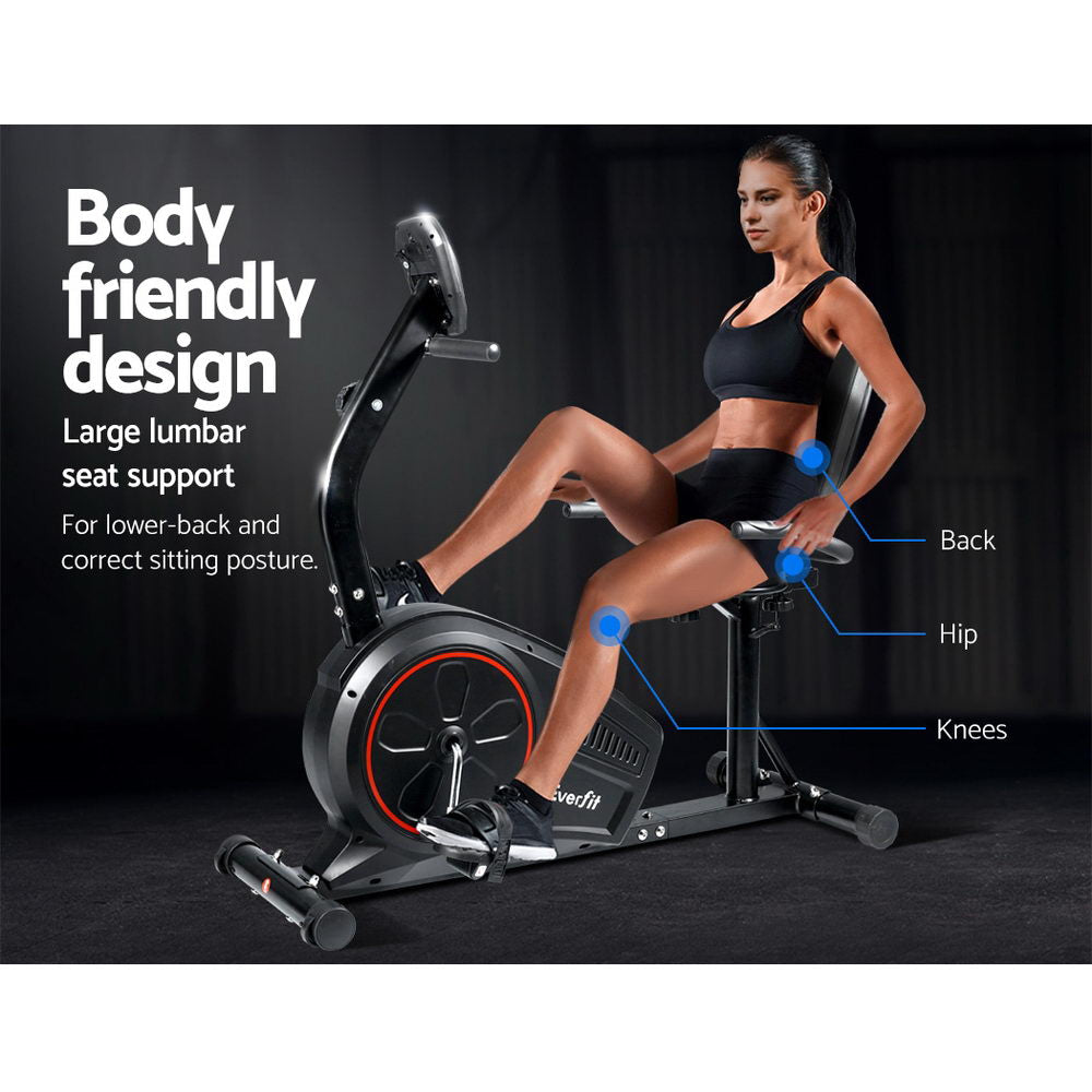 Magnetic Recumbent Exercise Bike Fitness Trainer Home Gym Equipment Black Sports & Fast shipping On sale