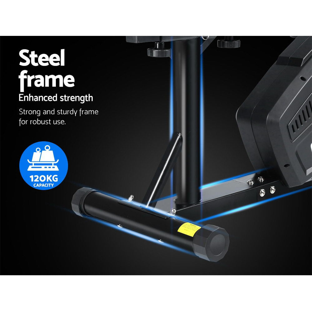 Magnetic Recumbent Exercise Bike Fitness Trainer Home Gym Equipment Black Sports & Fast shipping On sale